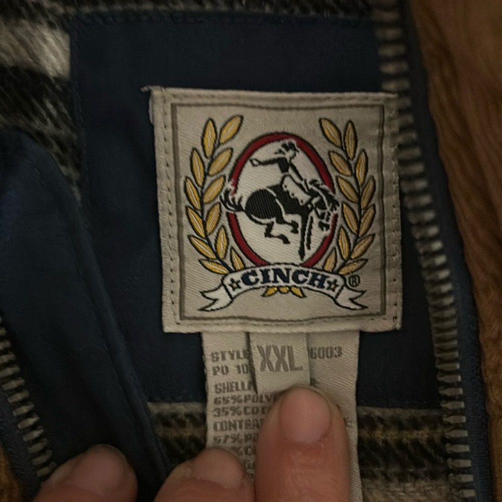 Cinch XXL Vest with Blue and Brown Accents